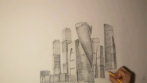 Небоскреб Москва Сити вектор