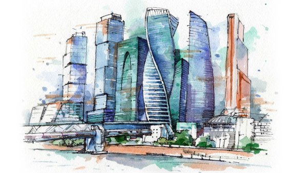 Современный город иллюстрация