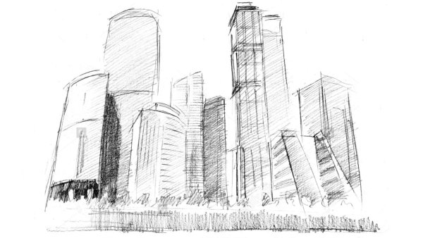 Эскиз современного города