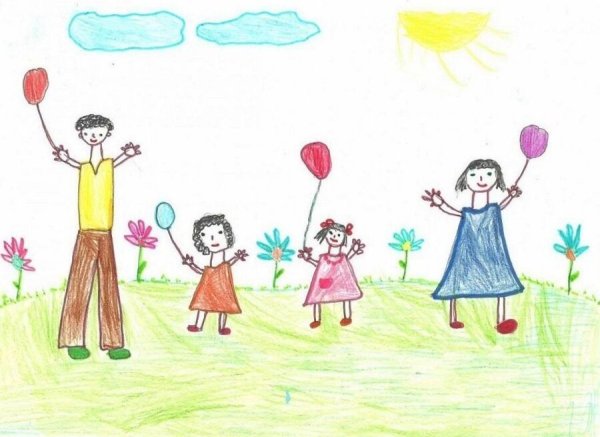 Детские рисунки семьи