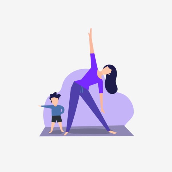 Рисунок мама занимается йогой