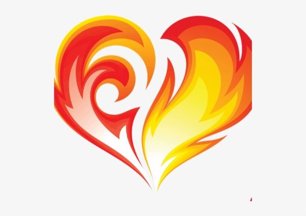 Значок пламенное сердце