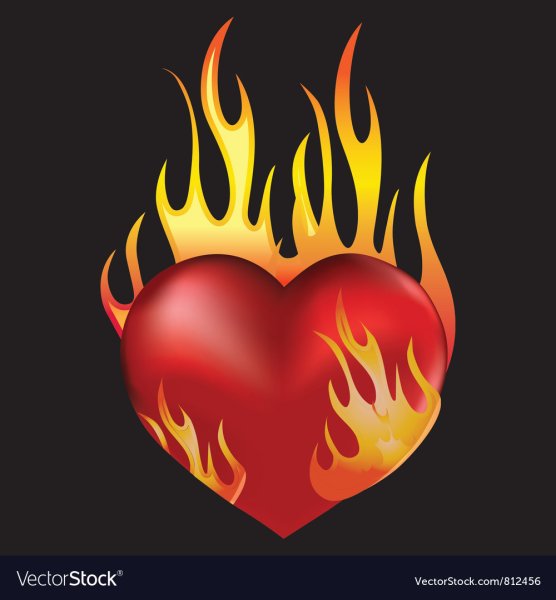 Нарисовать сердце с огнем