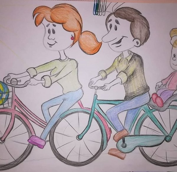 Рисунок на тему мама папа я спортивная семья