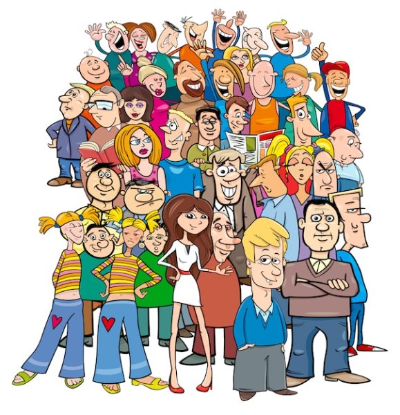 Мультяшная группа людей