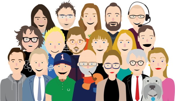 Мультяшная группа людей