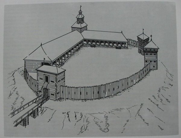Зарисовка древнерусской крепости