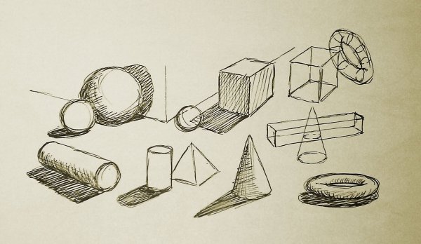 Рисование объемных предметов