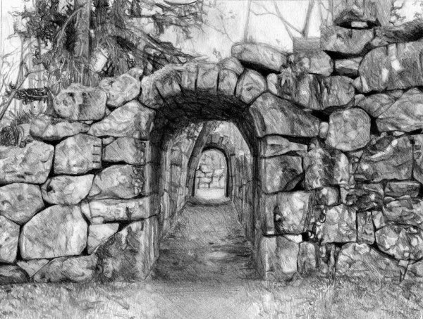 Развалины карандашом