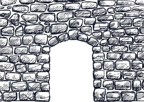 Каменная стена раскраска