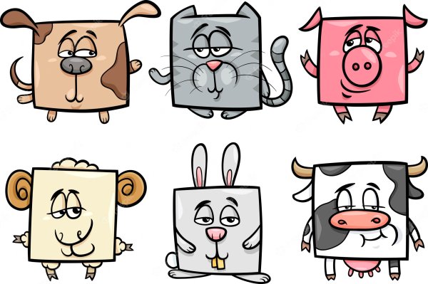 Квадратные рисунки животных