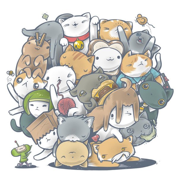 Много котиков арт