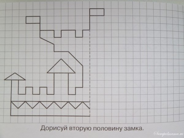 Дорисуй вторую половину по клеткам