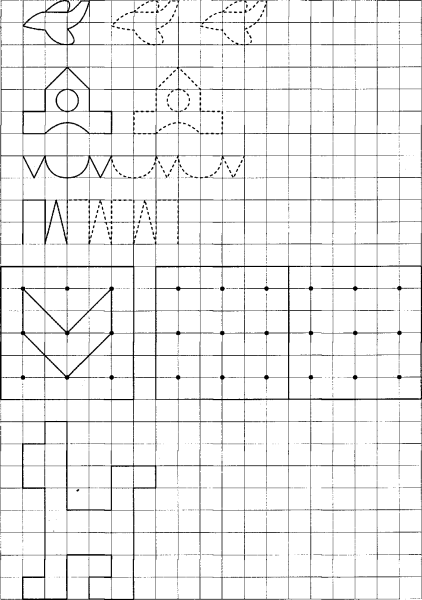 Узоры по клеточкам для дошкольников