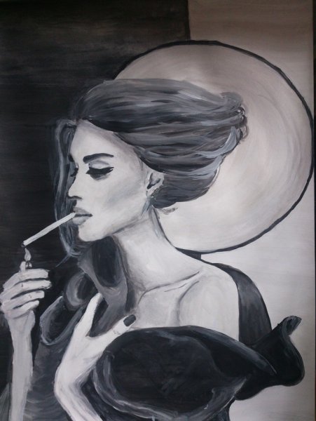 Рисовать девушку с сигаретой