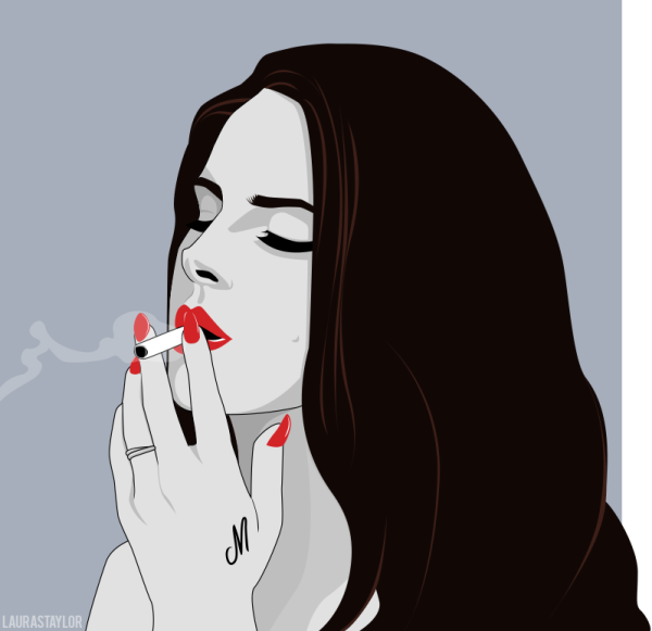 Лана дель Рей курит арт