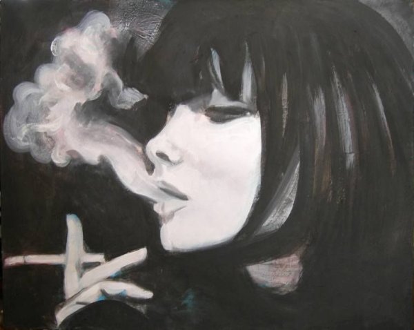 Картина девушка с сигаретой