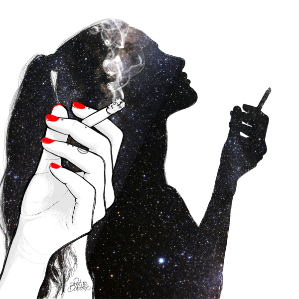 Девушка с сигаретой арт