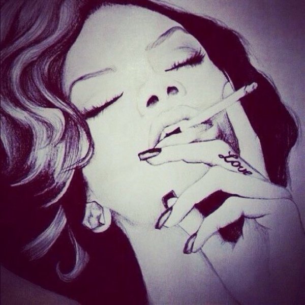 Курящая девушка