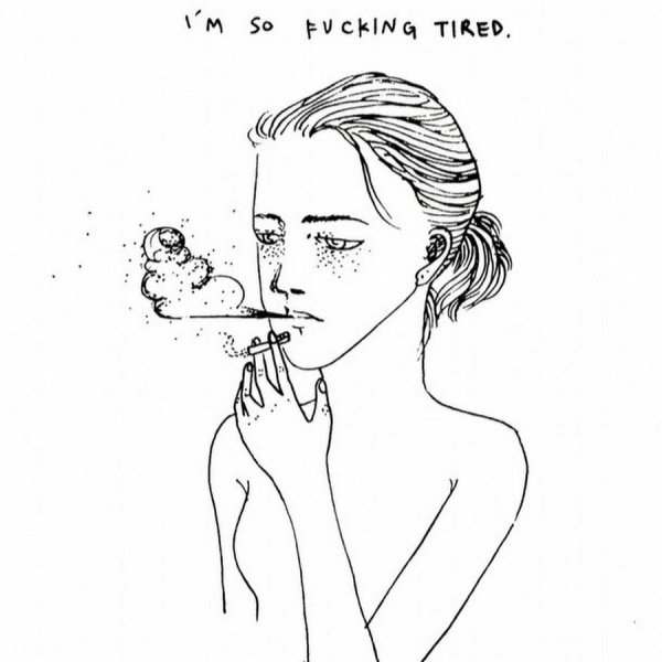 Курящая женщина рисунок