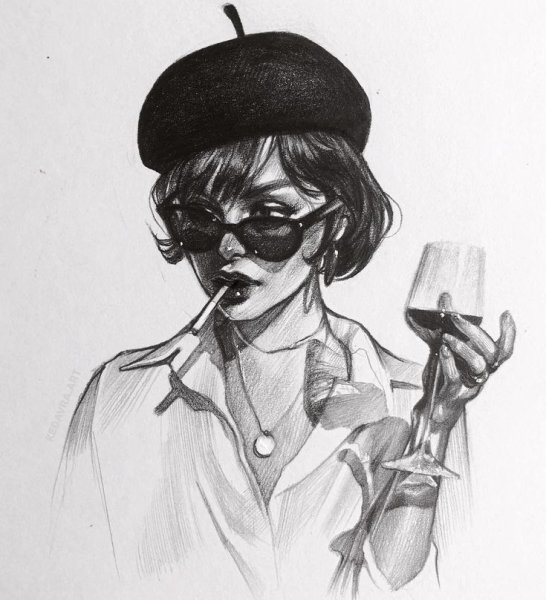 Девушка с сигаретой карандашом