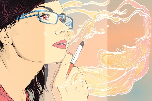 Курящие девушки арт