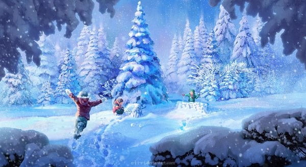 Зимний лес из мультика