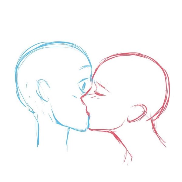 Наброски для рисования поцелуй