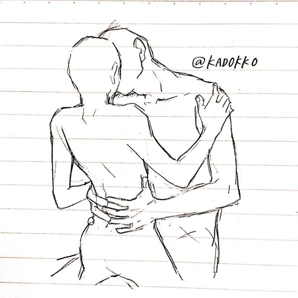 Позы для рисования поцелуй