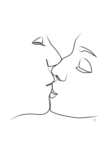 Нарисовать поцелуй