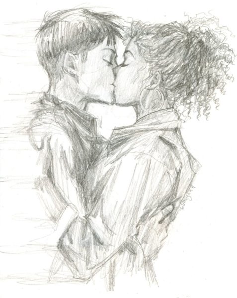 Поцелуй рисунок