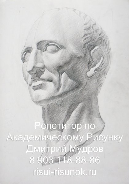 Цезарь гипсовая голова 3/4