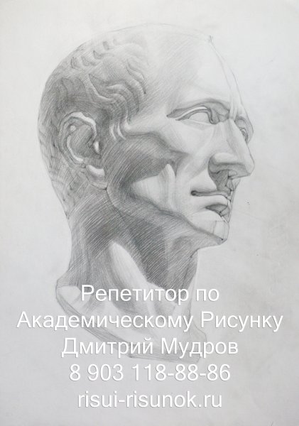 Античная голова рисунок