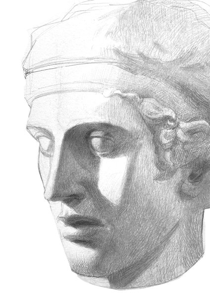 Гипсовая голова Аполлона построение