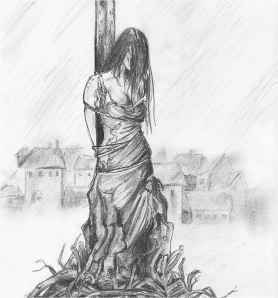 Ведьма на костре арт