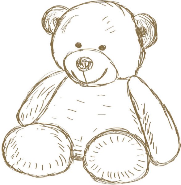 Плюшевый мишка рисунок для срисовки