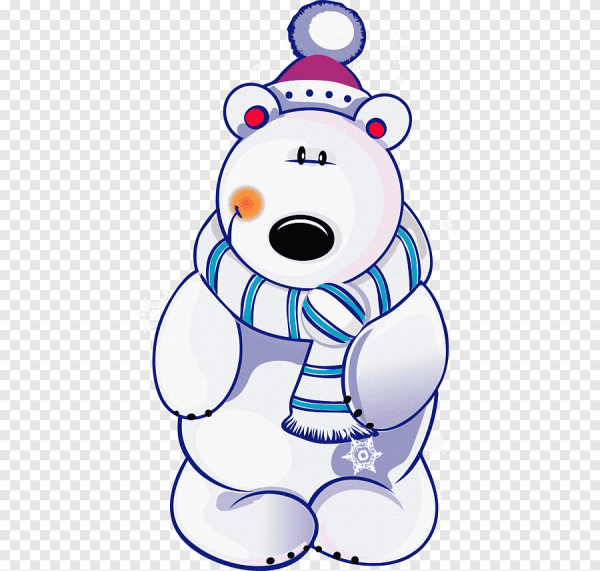 Новогодний медведь мультяшный