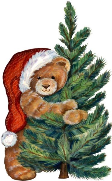 Новогодний белый медведь