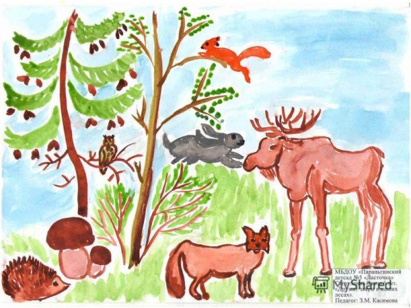 Рисунок на тему животный мир