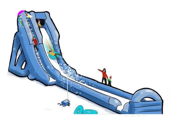 Зимняя надувная горка