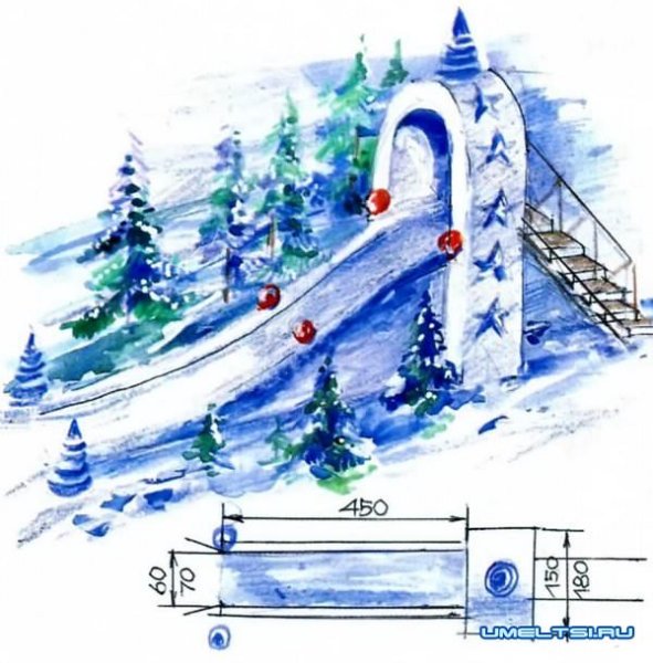 Чертеж снежной горки