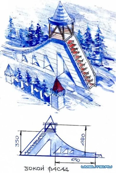 Ледовый городок рисунок