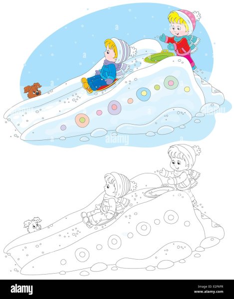 Ледяные горки рисунок