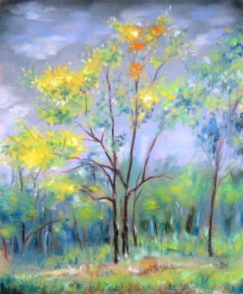 Весенний пейзаж пастелью