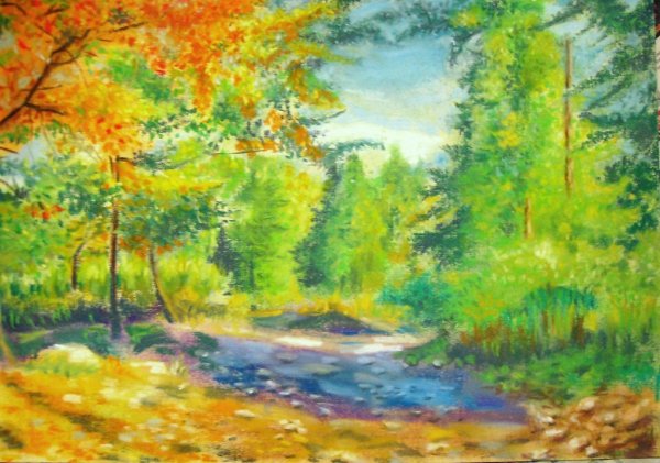 Осенний пейзаж пастелью