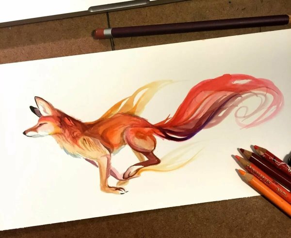 Акварельные карандаши лисы