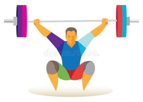 Тяжелая атлетика на белом фоне