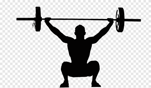 Силуэт спортсмена со штангой