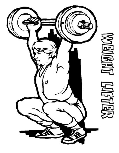 Штангист раскраска