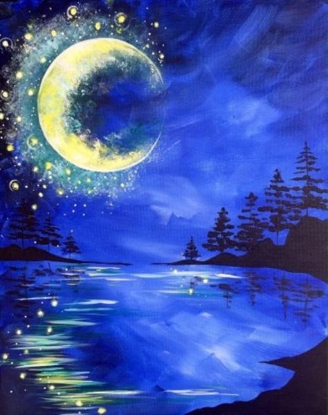 Лунные пейзажи нарисованные детьми